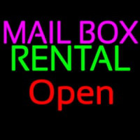 Mailbo  Rental Block Open Neonskylt