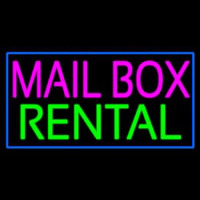 Mailbo  Rental Blue Rectangle Neonskylt