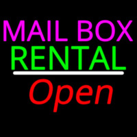 Mailbo  Rental White Line Open Neonskylt