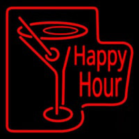 Martini Glass Happy Hour Neonskylt