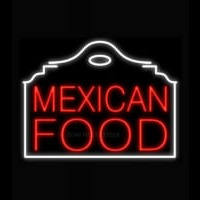 Mexican Food Red Building Neonskylt