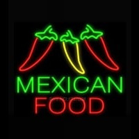 Mexican Food Three Peppers Neonskylt