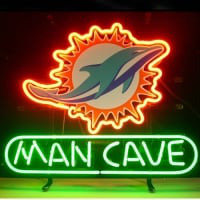 Miami Dolphin Man Cave Butik Öppet Neonskylt