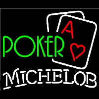 Michelob Green Poker Beer Sign Neonskylt