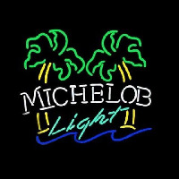 Michelob Light Dual Palm Trees Neonskylt