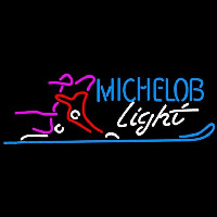 Michelob Light Snow Ski Boot Beer Sign Neonskylt