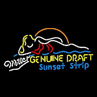 Miller Beach Girl Sunset Strip Beer Sign Neonskylt