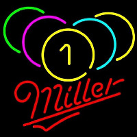 Miller Billiards Rack Pool Beer Sign Neonskylt