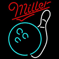 Miller Bowling White Beer Sign Neonskylt