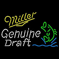 Miller Genuine Draft Blinking Fish Beer Sign Neonskylt