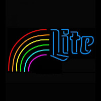 Miller Lite Blue Rainbow Neonskylt