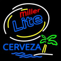 Miller Lite Cerveza Beer Bar Neonskylt