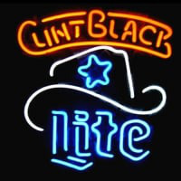 Miller Lite Clint Black Logo Pub Affär Öl Bar Neonskylt Julklapp