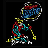 Miller Lite Logo Skier Neonskylt
