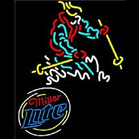 Miller Lite Logo with Skier Neonskylt