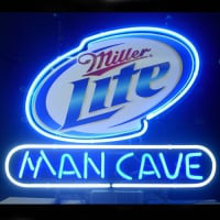 Miller Lite Man Cave Open Neonskylt