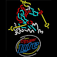 Miller Lite Skier Logo Neonskylt
