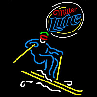 Miller Lite Skier Neonskylt