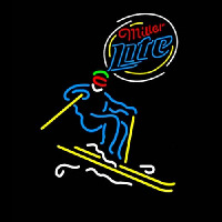 Miller Lite Skier Neonskylt