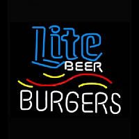 Miller Lite and Burgers Neonskylt