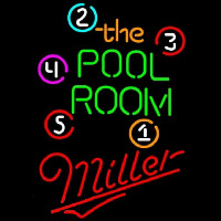 Miller Pool Room Billiards Beer Sign Neonskylt