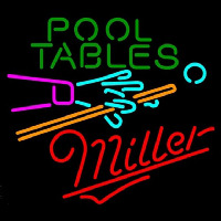 Miller Pool Tables Billiards Beer Sign Neonskylt
