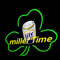 Miller Time Can Shamrock Neonskylt