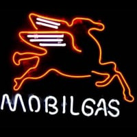 Mobil Gas & Oil Öl Bar Neonskylt