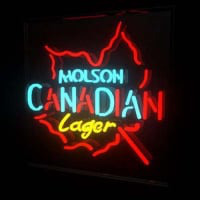 Molson Canadian Lager Öl Bar Öppet Neonskylt