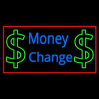 Money Change With Dollar Logo Neonskylt