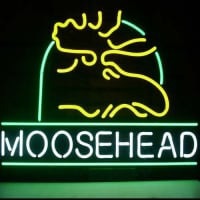 Moosehead Lager Maine Moose Öl Bar Öppet Neonskylt
