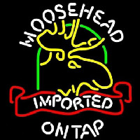 Moosehead Moose Imported On Top Neonskylt