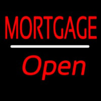 Mortgage Open White Line Neonskylt