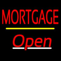 Mortgage Open Yellow Line Neonskylt