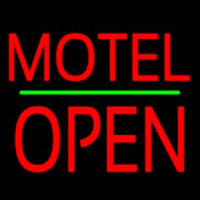 Motel Block Open Green Line Neonskylt
