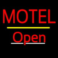 Motel Open Yellow Line Neonskylt