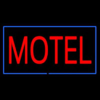 Motel With Blue Border Neonskylt