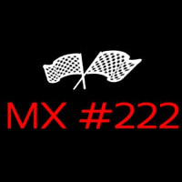 Motocross Number With Flags Neonskylt