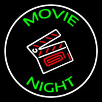 Movie Night With Border Neonskylt