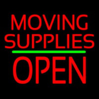 Moving Supplies Open Block Green Line Neonskylt