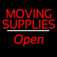Moving Supplies Open White Line Neonskylt
