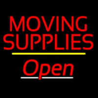 Moving Supplies Open Yellow Line Neonskylt