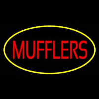 Mufflers Yellow Oval Neonskylt