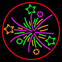 Multi Color Fire Works 1 Neonskylt