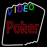 Multi Color Video Poker Neonskylt