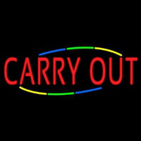 Multi Colored Carry Out Neonskylt
