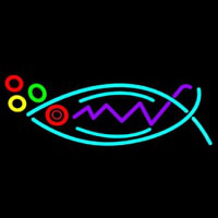 Multicolor Fish Logo Neonskylt