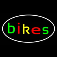 Multicolored Bikes With Border Neonskylt