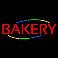 Multicolored Block Bakery Neonskylt