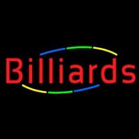 Multicolored Deco Style Billiards Neonskylt